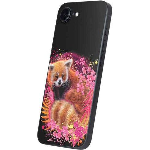 Red Panda with Flowers by Sheena Pike iPhone 16e Skin